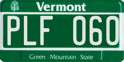 VT license plate PLF060