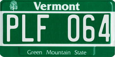 VT license plate PLF064