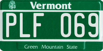 VT license plate PLF069