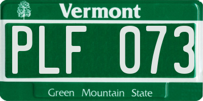 VT license plate PLF073
