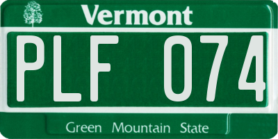 VT license plate PLF074