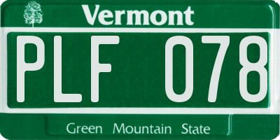 VT license plate PLF078
