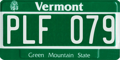 VT license plate PLF079