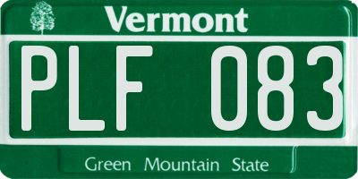 VT license plate PLF083