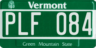 VT license plate PLF084
