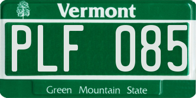 VT license plate PLF085