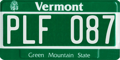 VT license plate PLF087