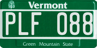 VT license plate PLF088