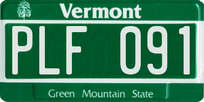VT license plate PLF091