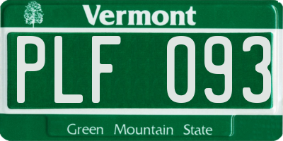 VT license plate PLF093