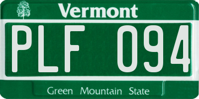 VT license plate PLF094