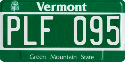 VT license plate PLF095