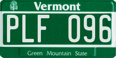 VT license plate PLF096