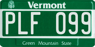 VT license plate PLF099