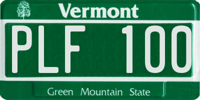 VT license plate PLF100