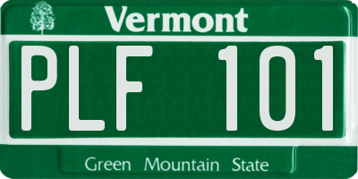 VT license plate PLF101