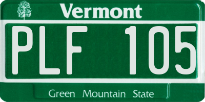 VT license plate PLF105