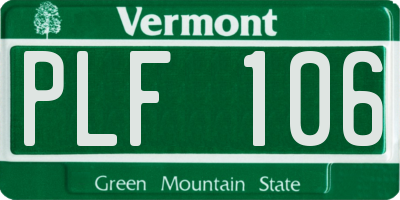 VT license plate PLF106