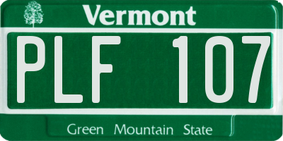 VT license plate PLF107