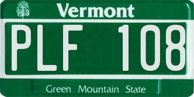 VT license plate PLF108