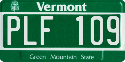VT license plate PLF109