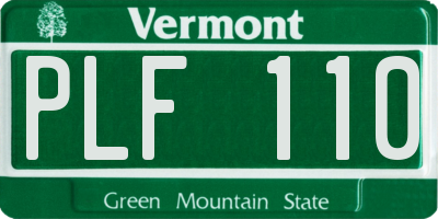 VT license plate PLF110