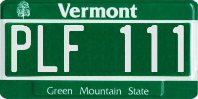VT license plate PLF111