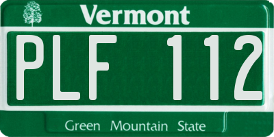 VT license plate PLF112