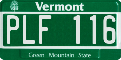 VT license plate PLF116