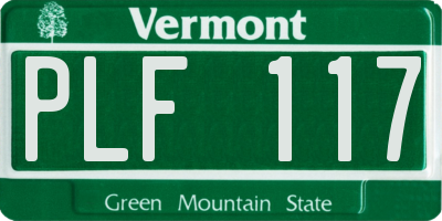 VT license plate PLF117