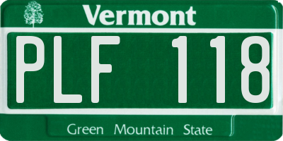 VT license plate PLF118