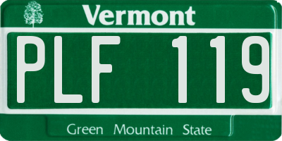 VT license plate PLF119