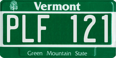 VT license plate PLF121