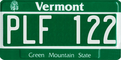 VT license plate PLF122