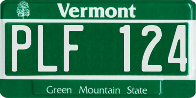 VT license plate PLF124