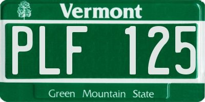 VT license plate PLF125