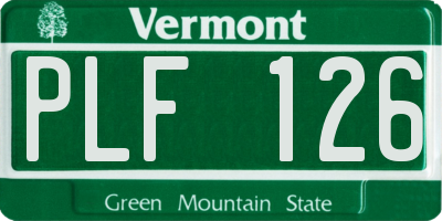 VT license plate PLF126