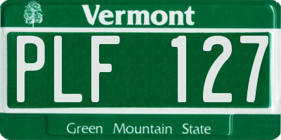 VT license plate PLF127