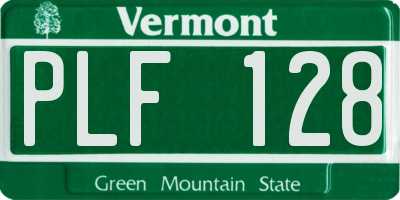 VT license plate PLF128