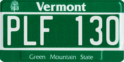 VT license plate PLF130