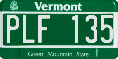VT license plate PLF135