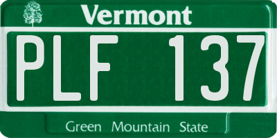 VT license plate PLF137