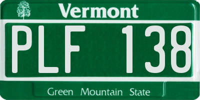 VT license plate PLF138