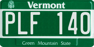 VT license plate PLF140