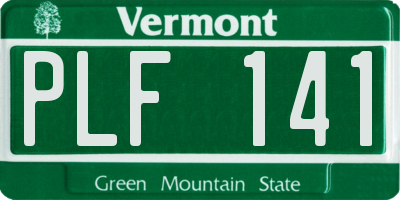 VT license plate PLF141