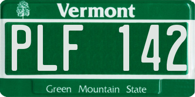 VT license plate PLF142