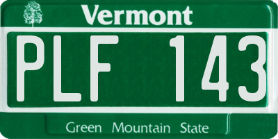 VT license plate PLF143