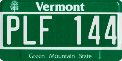 VT license plate PLF144