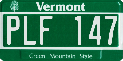 VT license plate PLF147