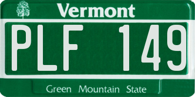 VT license plate PLF149